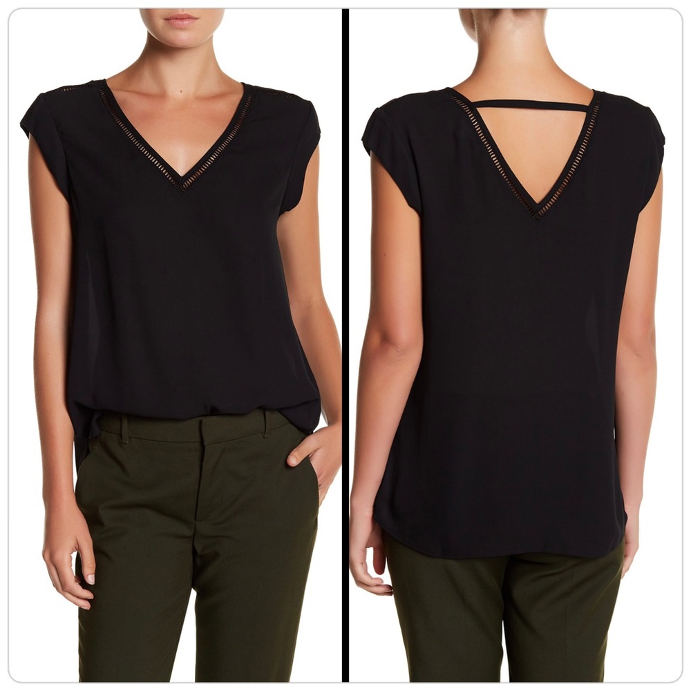 Double V-neck Crochet Blouse DR2 by Daniel Rainn